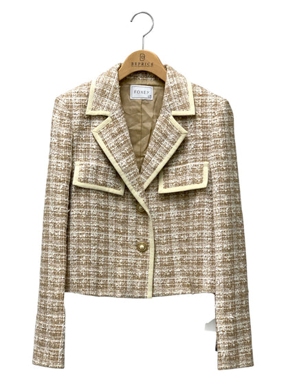 フォクシーブティック Jacket Tweed 40540 ジャケット 38 ベージュ IT9C02U9HU82