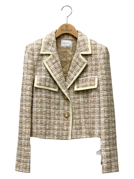 フォクシーブティック Jacket Tweed 40540 ジャケット 38 ベージュ IT9C02U9HU82