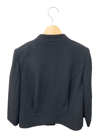 フォクシーブティック 35218 ジャケット 38 ブラック ノーカラー ウール混 ITK2QYJN9CE0