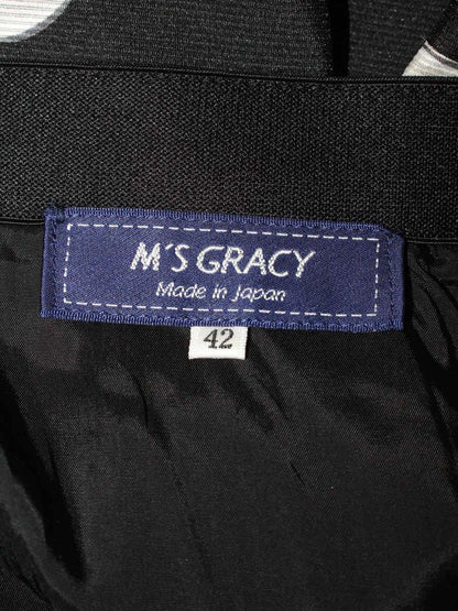 エムズグレイシー 117322 スカート 42 ブラック フラワーモチーフ ITECK5GPVE6O