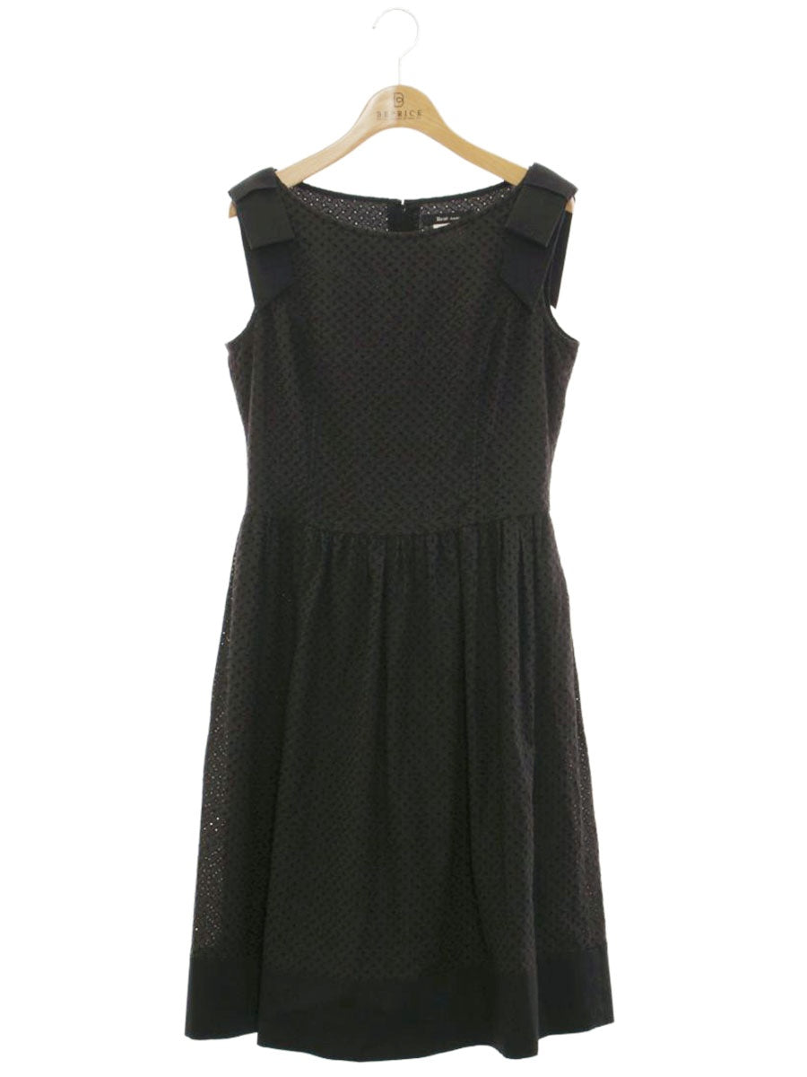 ルネ basic 5616320 ワンピース 36 ブラック リボン IT95EQKJBQF2