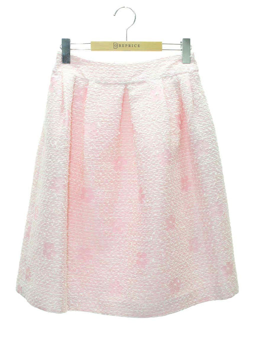 エムズグレイシー 817101 スカート 40 ピンク ツイード フラワーモチーフ IT20JJXY4FJS