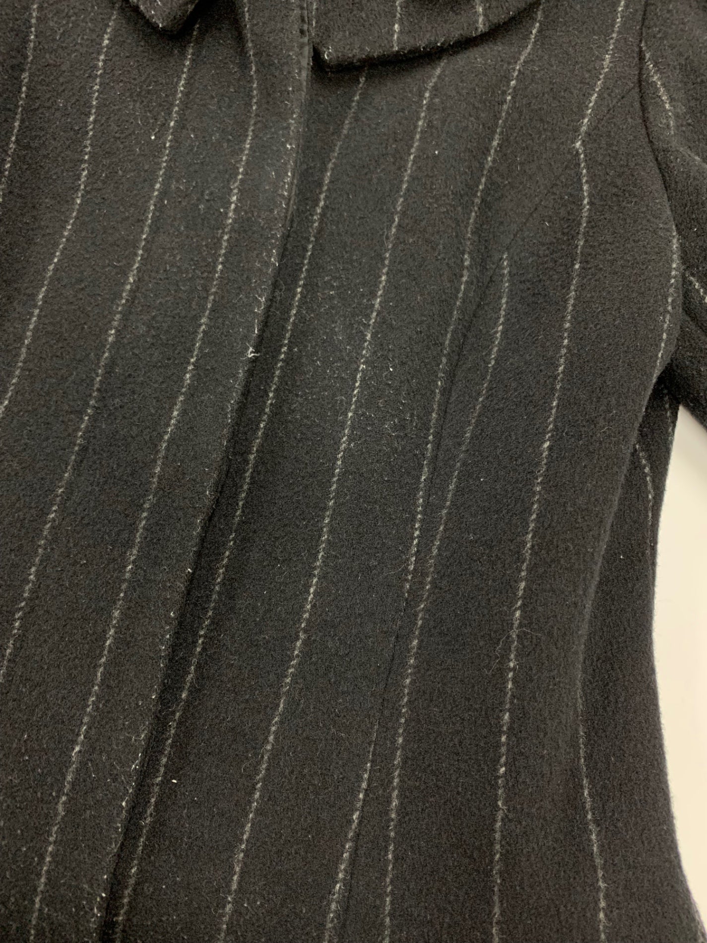 エムズグレイシー 429511 コート 36 ブラック ウール混 ストライプ リボン ITOEYYU7WYNK