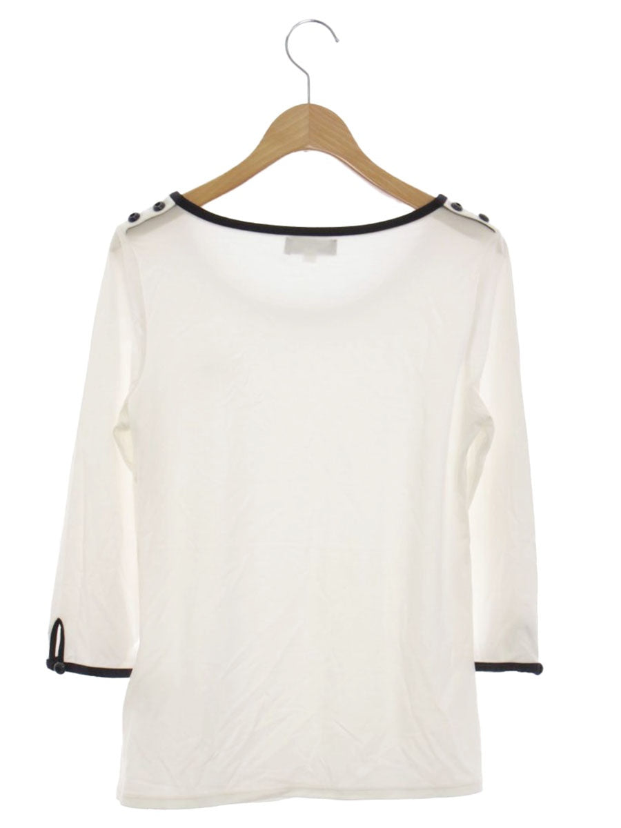 バーバリーブルーレーベル E1P75-550-02 カットソー 38 ホワイト ストレッチ ロゴ ITNPTQRN6ZFQ