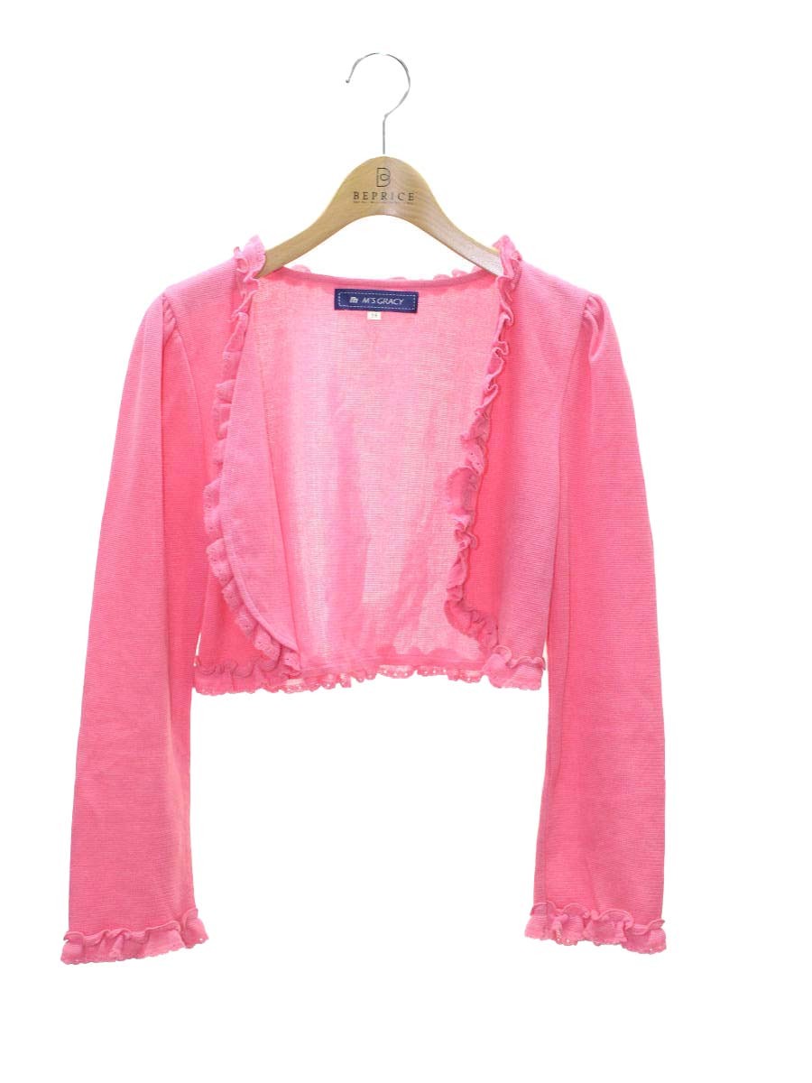 エムズグレイシー 528105 カーディガン 38 ピンク フリル ITXXRK771RY4