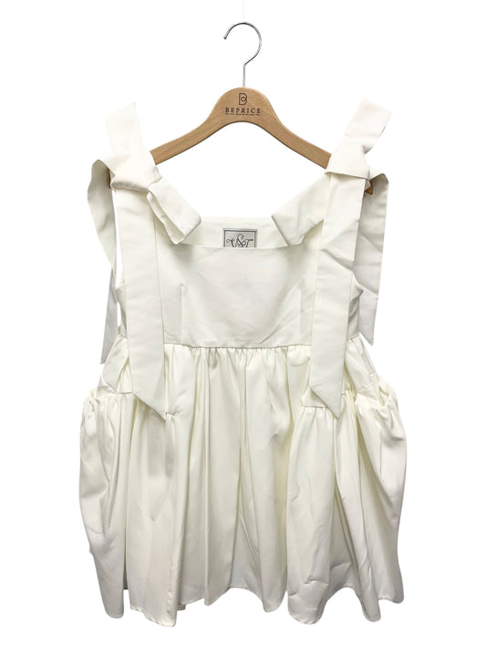 セブンテンバイミホカワヒト ストラップリボントップス 7S124 ブラウス S ホワイト ITHKNJLKVZFK