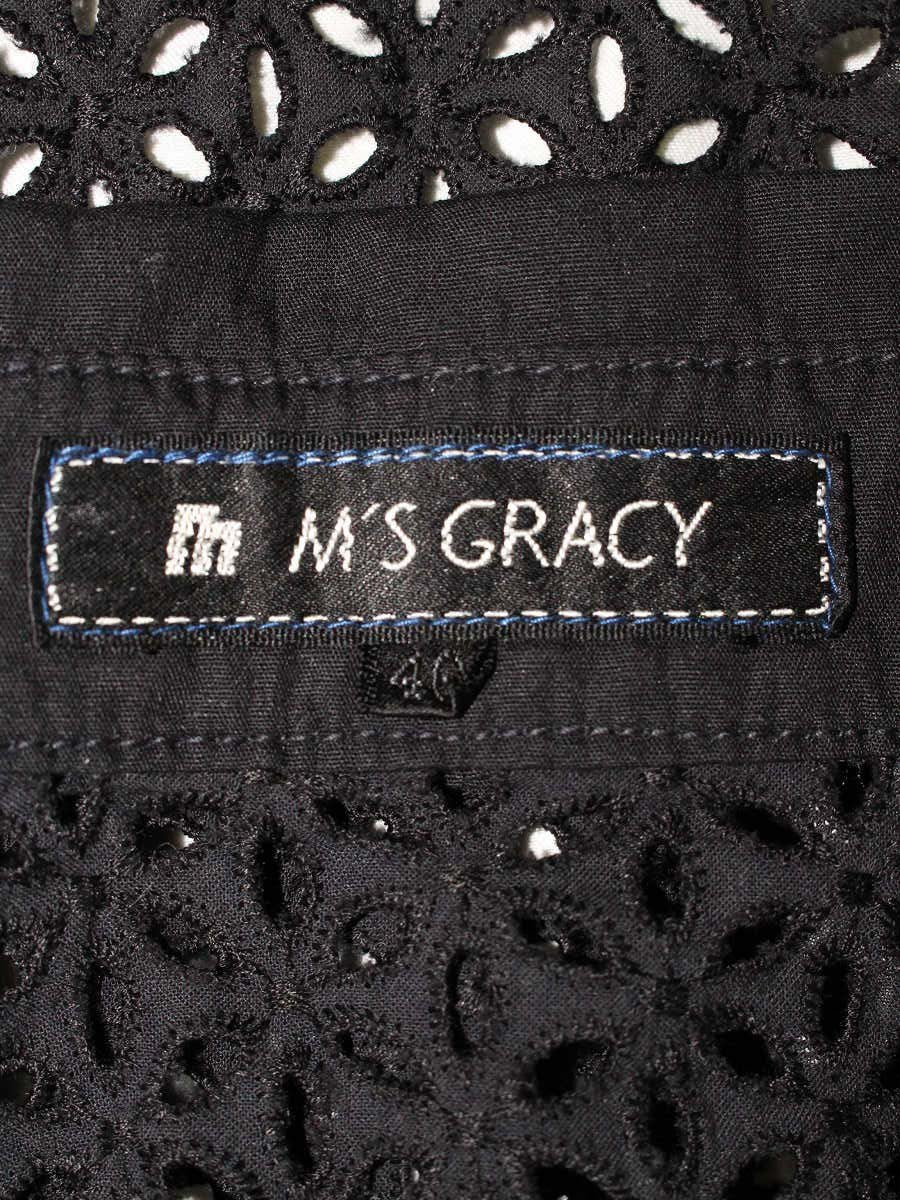 エムズグレイシー 625381 ブラウス 40 ブラック カットワーク IT7OXMYSU2SO