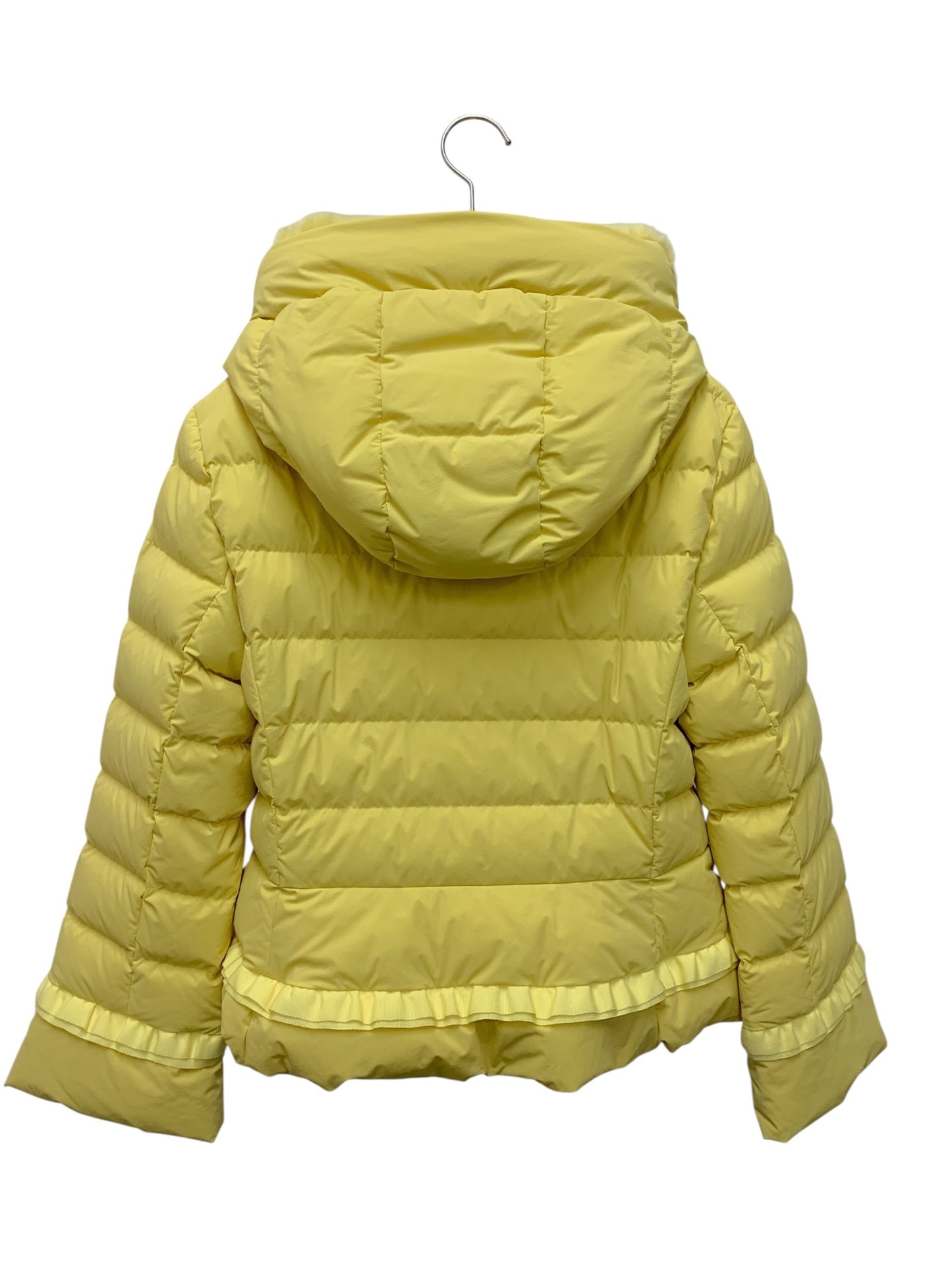 エムズグレイシー フェイクファー付き ショート 319606 ダウンジャケット 38 イエロー フリル ITPK9J3HIXQE