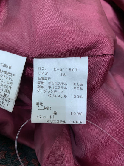 エムズグレイシー 511507 ワンピース 40 レッド 小花柄 ジャガード リボン IT5W1ZRHSIKS