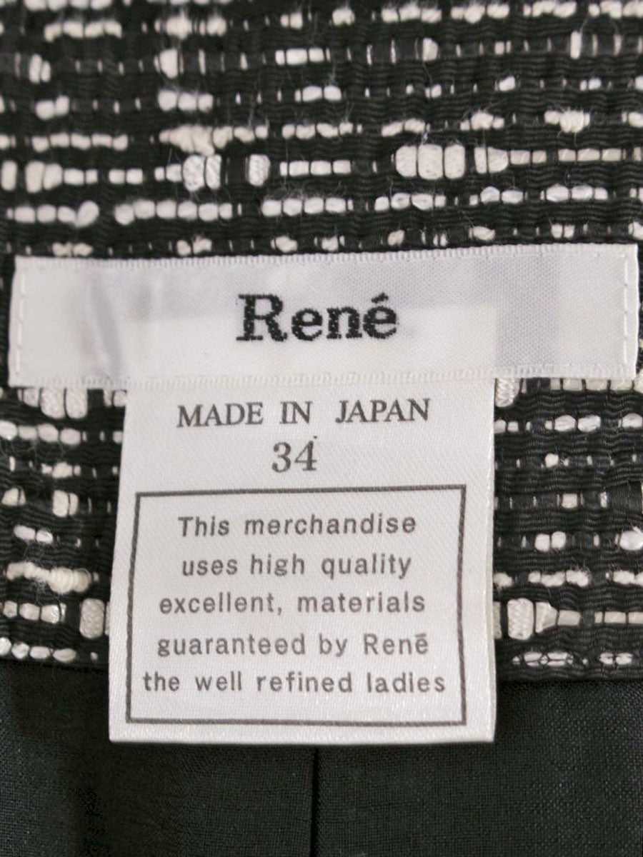 ルネ 6415140 ショートパンツ 34 ブラック/ホワイト TISSUE ツイード ITSTZ9XXHRA8