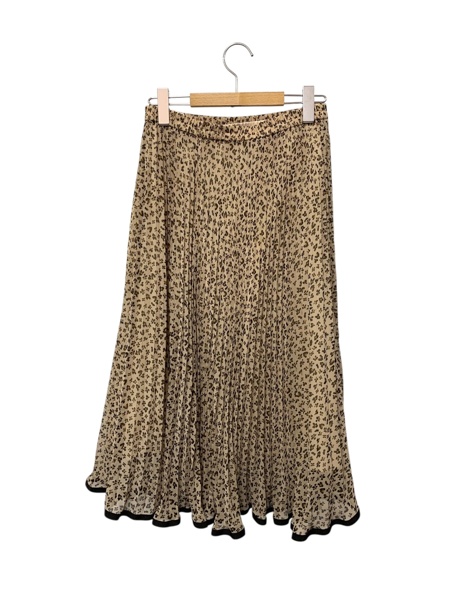 エムズグレイシー 117338 スカート 40 ベージュ フラワーモチーフ プリーツ ITQ809KOD6HG