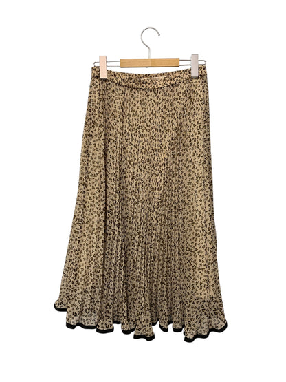 エムズグレイシー 117338 スカート 40 ベージュ フラワーモチーフ プリーツ ITQ809KOD6HG