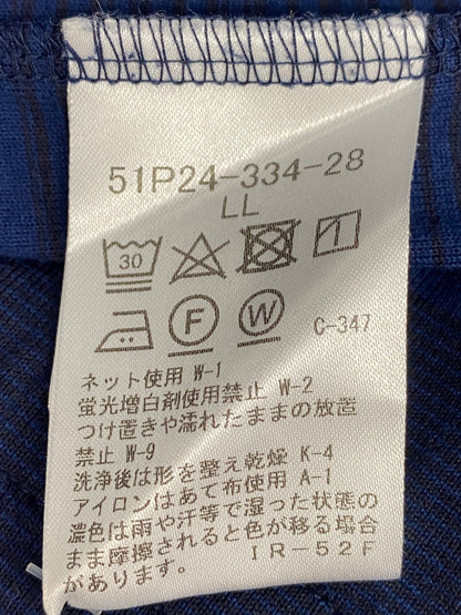 ブラックレーベルクレストブリッジ 51P24-334-28 Tシャツ LL ネイビー ストライプ チェック ITAKJECJD8HW