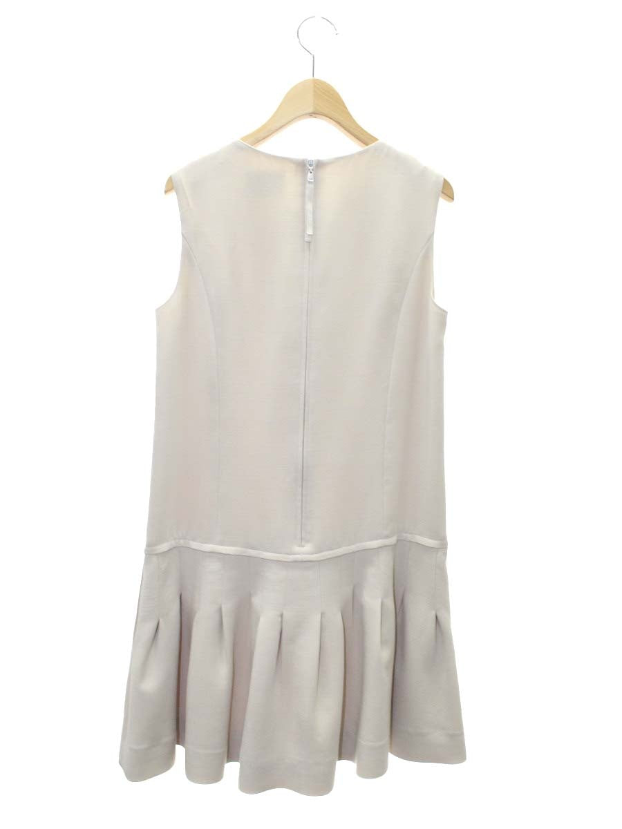 フォクシーブティック Dropped Waist Pintuck Dress 36745 ワンピース 38 ベージュ ITRNNL0QPXYC
