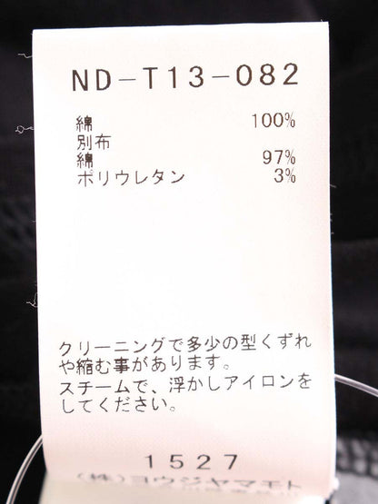 ヨウジヤマモトプリュスノアール NDT13-08 トップス 2 ブラック タックトップ ITC3GALR97VS