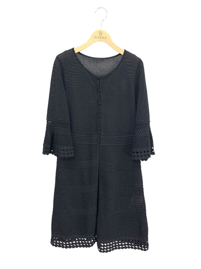 トゥービーシック W5F53-521-09 ロングカーディガン 40 ブラック 鉤編み IT2S3AAR6PH2