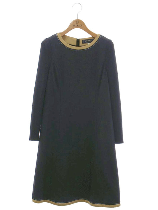 エムズグレイシー 011547 ワンピース 36 ブラック ステッチ バイカラー ITOBGCP9TDQ0