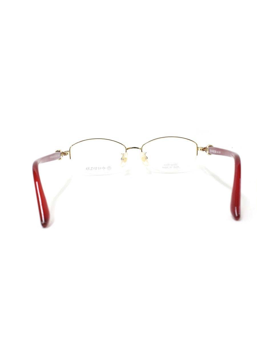 中村勘三郎 KN-2670 眼鏡 ゴールド/レッド ストーン付き スクエア  COL.C-2 ITNC1TQKDNNY