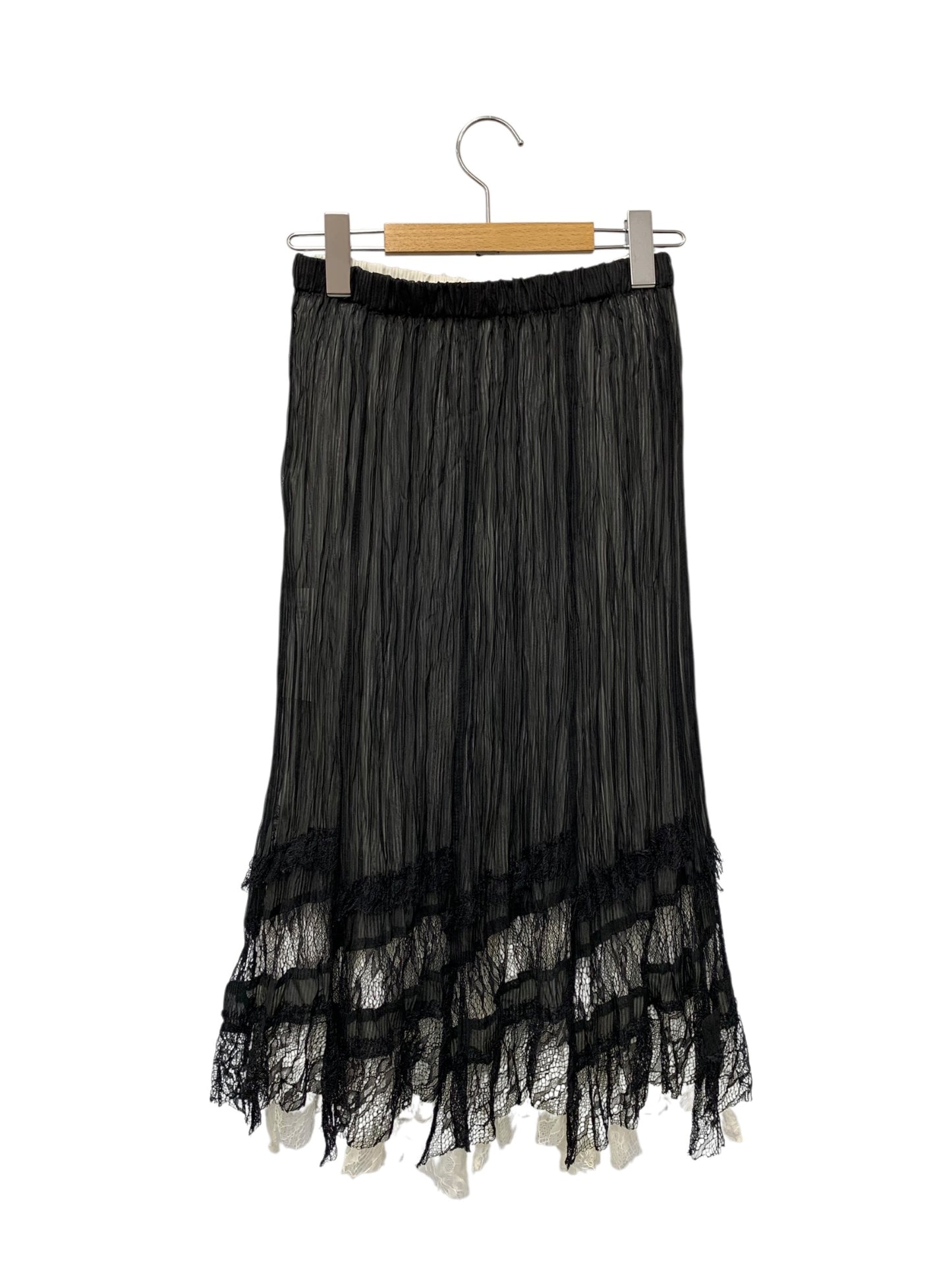 スペッチオ 451-219 スカート  40 ブラック レイアード レース IT3GJP10YALC