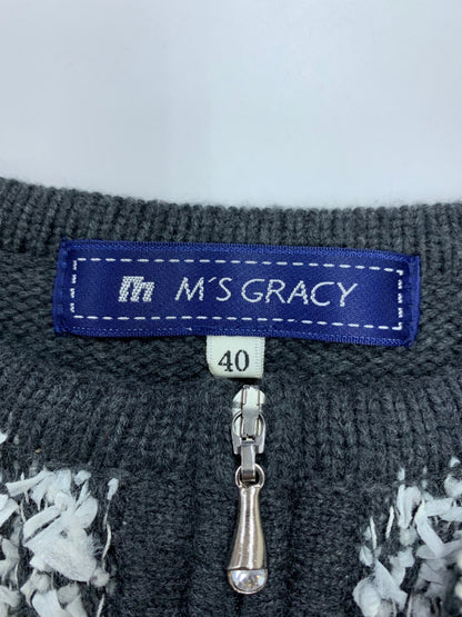 エムズグレイシー 528554 カーディガン 40 グレー ジップアップ IT2MBJRSHXP2