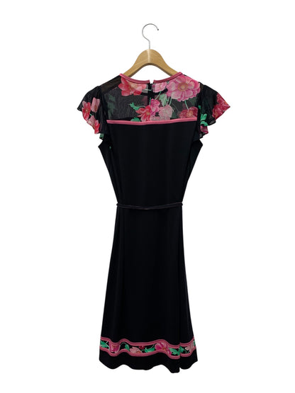 レオナールファッション 0130260 ワンピース 38 ブラック フラワー シースルー IT8GL8PRB1L0