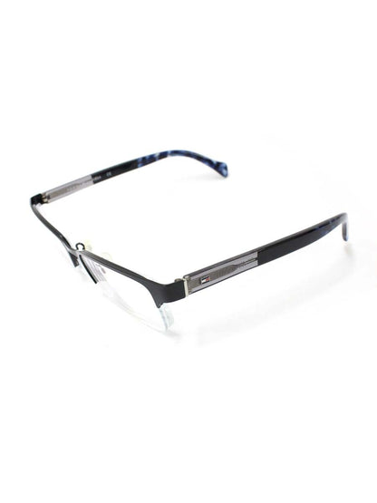 トミーヒルフィガー TH1302/F メガネ ブラック/ブルー メタルフレーム ハーフリム スクエア ITE9C0YPIZJ0