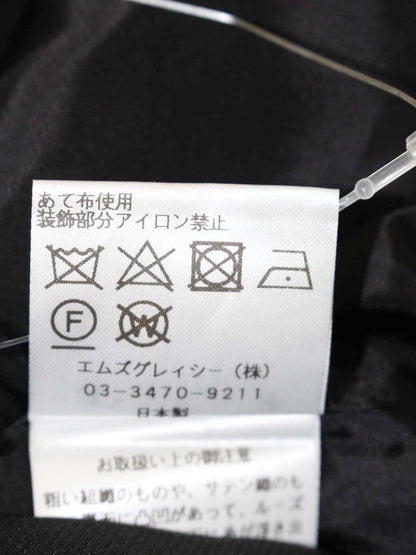 エムズグレイシー 911510 ワンピース 36 ブラック フラワーモチーフ ビーズ リボン ITPKHG539XRO