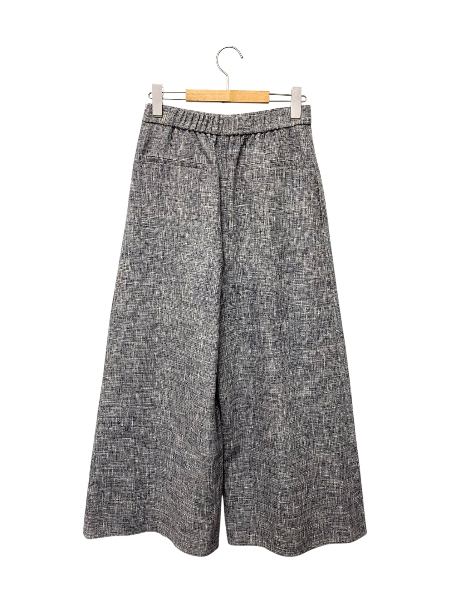 ルネ 6335070 ワイドパンツ 36 ネイビー ツイード調 パールボタン ITHXP99XASS0