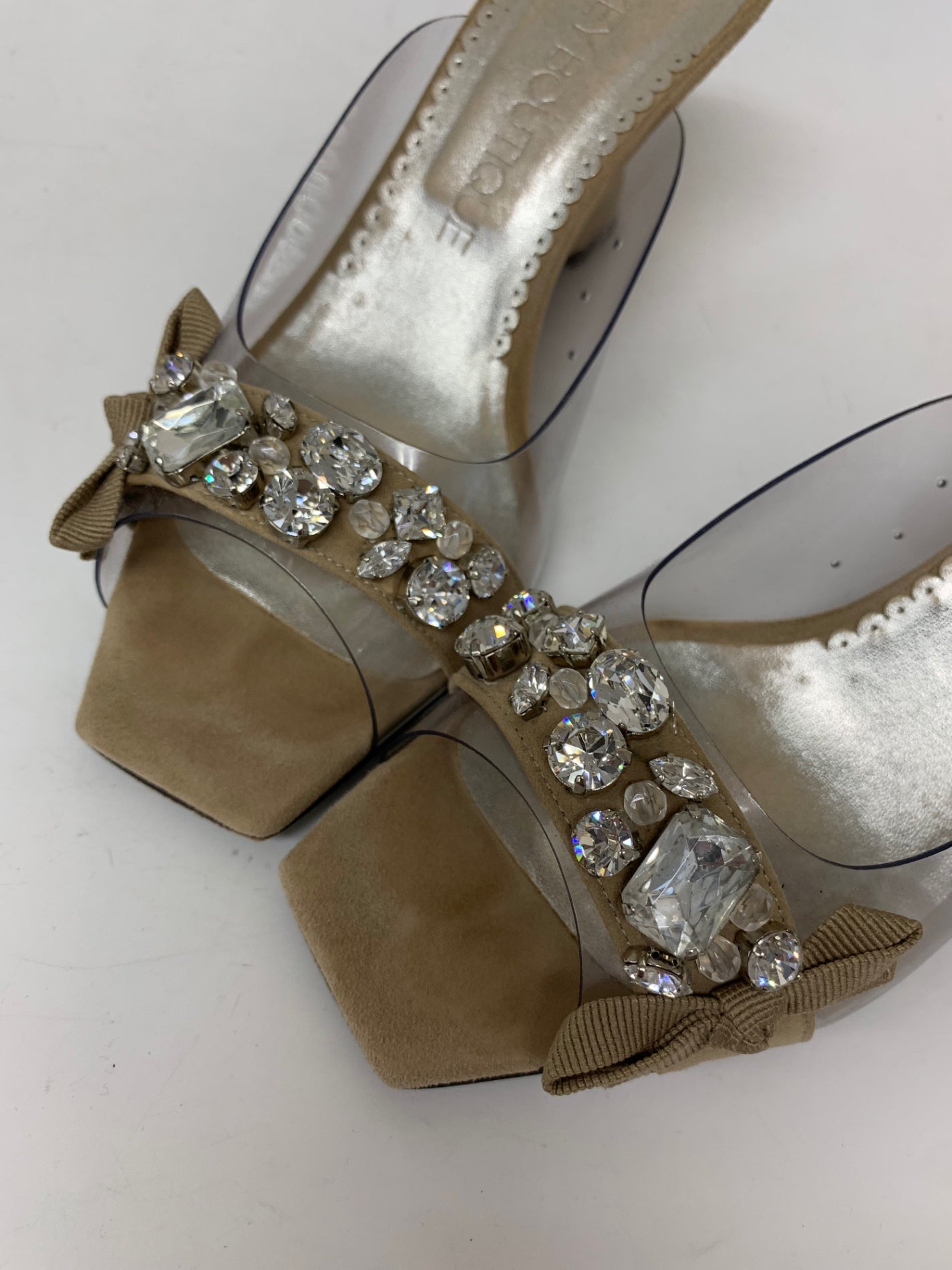 フォクシーブティック GLITTER SHOES 25330 サンダル 36.5 ベージュ ビジュー IT2PP14YEA4J