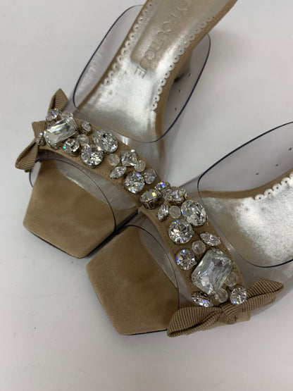フォクシーブティック GLITTER SHOES 25330 サンダル 36.5 ベージュ ビジュー IT2PP14YEA4J