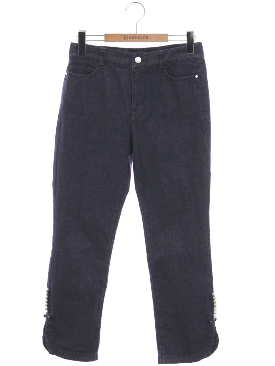 トゥービーシック W5R07-565-29 デニムパンツ 38 ネイビー パールビジュー ITF14Q0IUV7K
