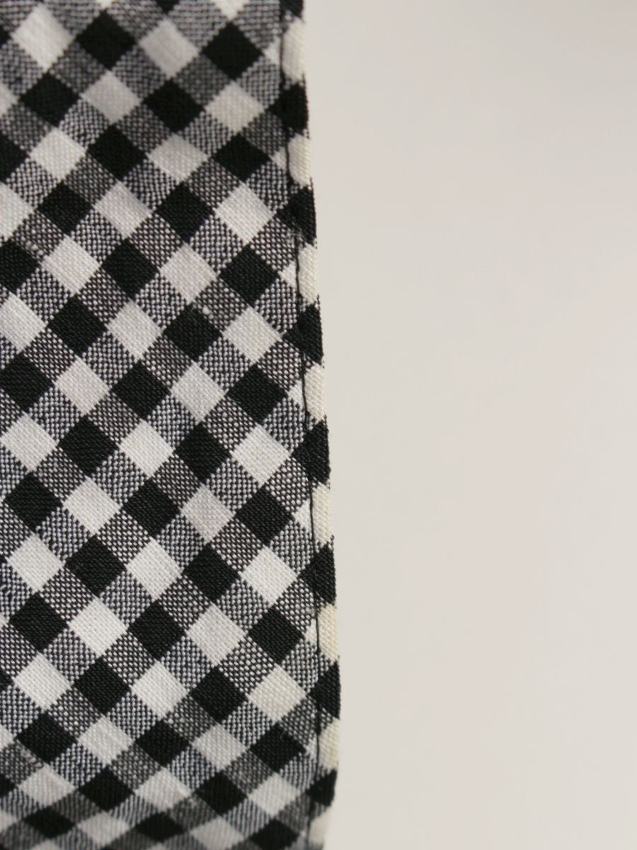 エムズグレイシー 019107 ジャケット 38 ブラック/ホワイト ギンガムチェック カメリアWジップ フード ITX7LUOBH9T2