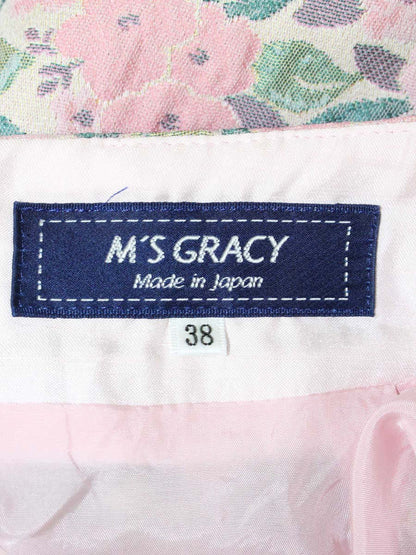 エムズグレイシー 217116 スカート 38 ピンク 小花柄ジャガード IT7JMBFZ0WJF