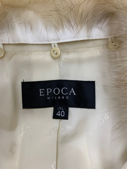 エポカ KN112-471-01 コート 40 アイボリー アンゴラ ウール カシミヤ ラクーンファー ITUM0MH42N4O