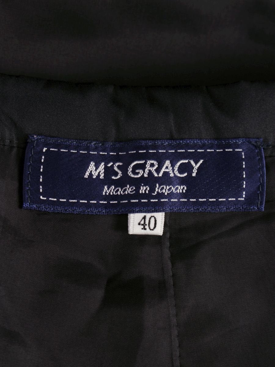 エムズグレイシー 217532 スカート 40 ブラック Aライン リボン ITUVR1B2DS4K