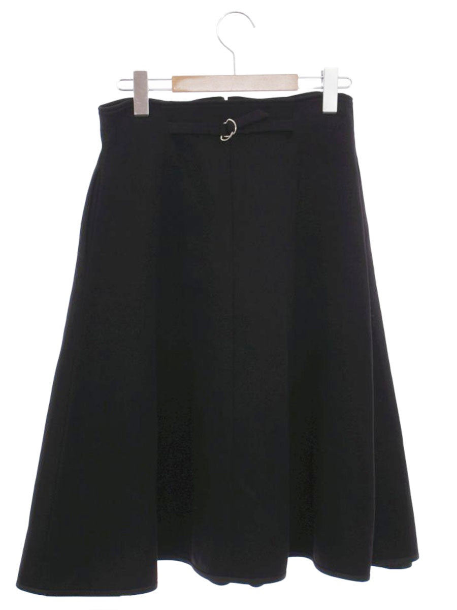 エムズグレイシー 10044 スカート 38 ブラック ジップアップ ベルト付き ITWQXDBX277C 【SALE】
