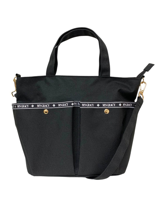 エムズグレイシー ロゴテープ付き 594306 トートバッグ ブラック IT607FQMHCJH