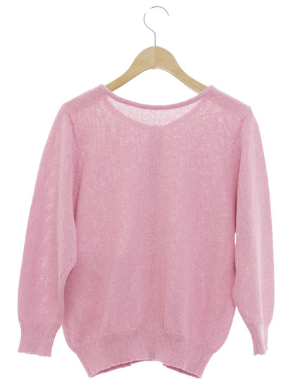 エムズグレイシー 018317 カーディガン 40 ピンク パール 7分丈 IT1AU2Y92G5K