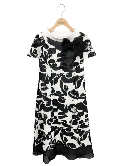 エムズグレイシー 帽子柄シフォン 411321 ワンピース 38 ホワイト ハットモチーフ ITL59AEL66TW