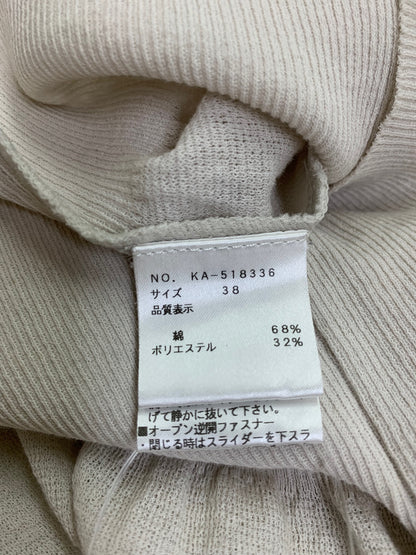 エムズグレイシー 518336 38 ベージュ 花モチーフ付きフードジップアップニット IT9298ZWZ6BC