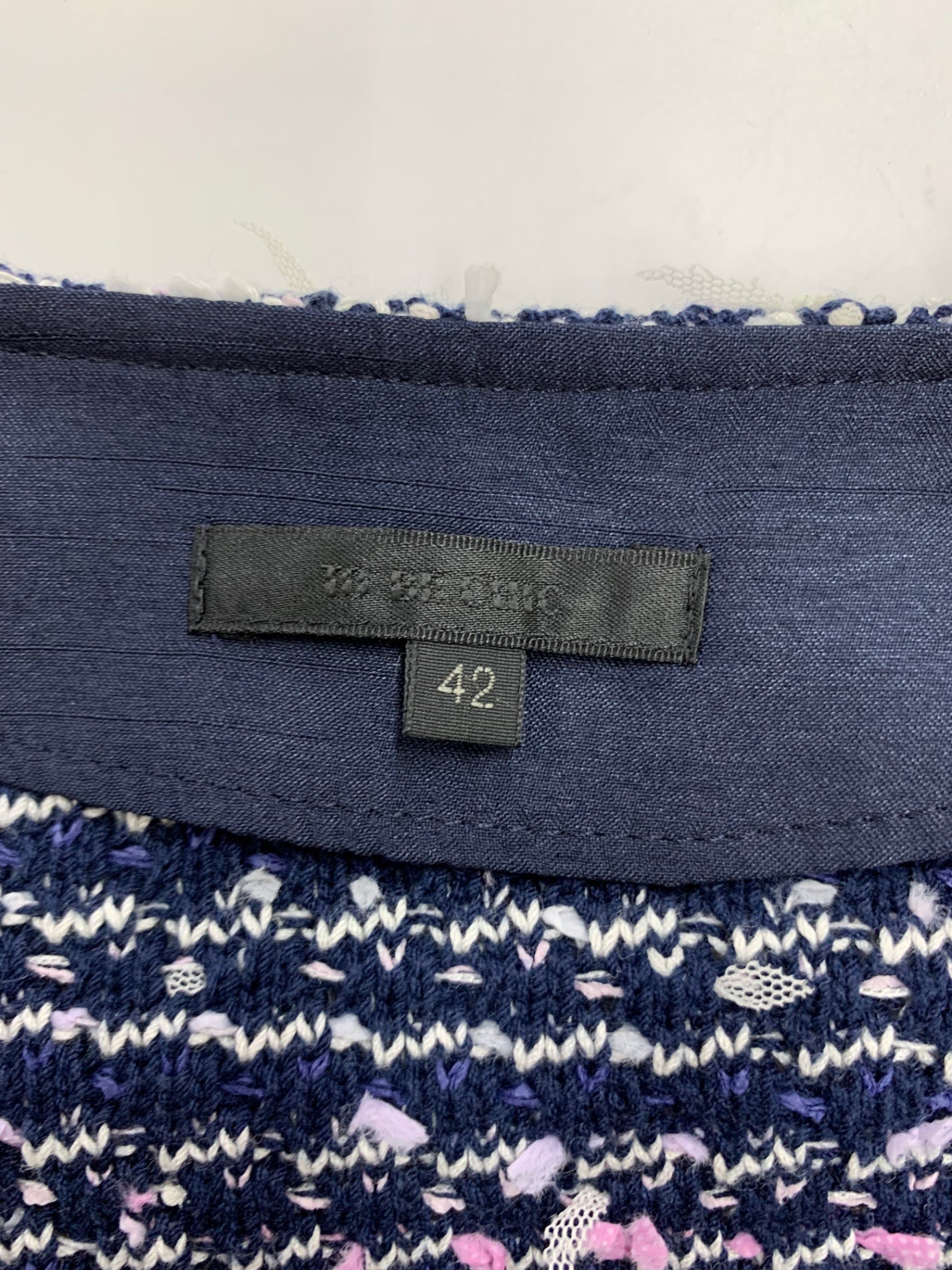 トゥービーシック W5E11-393-36 ジャケット 42 ネイビー ノーカラー ツイード IT8YUB8PJJ24 【SALE】