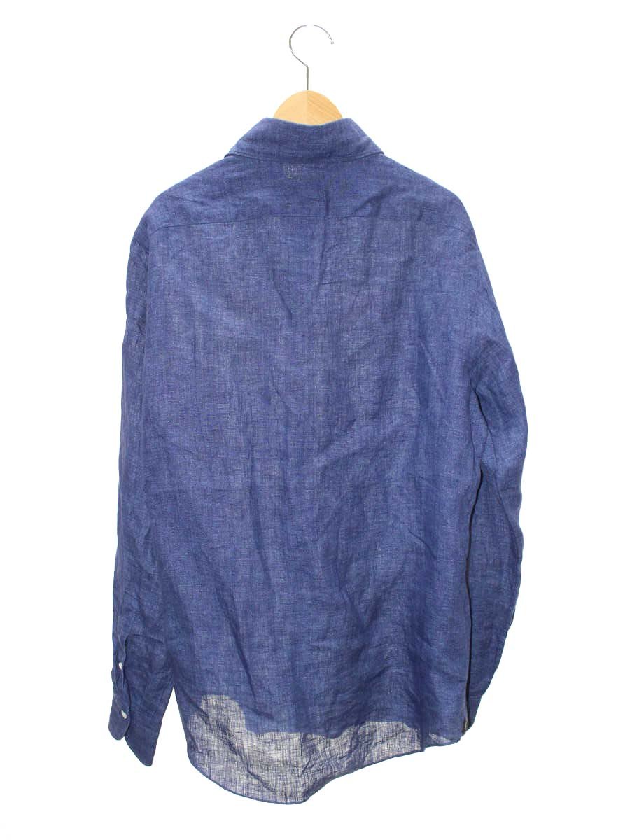 フィナモレ 29021-4 ブラウス M ブルー シャツ リネン 麻 ITPH2DK54EKY