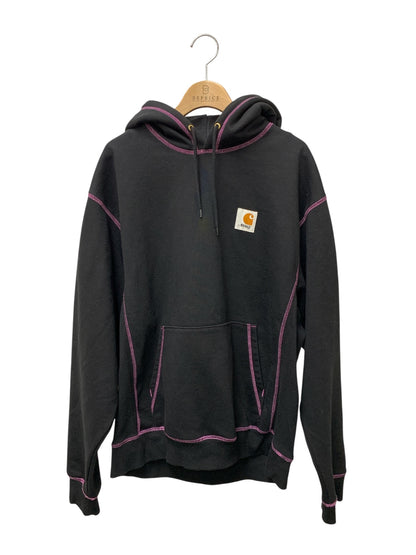 カーハート WIP Black Contrast-Stitch Drawstring Hoodie I027373 パーカー M ブラック ITY5C6W2A71S