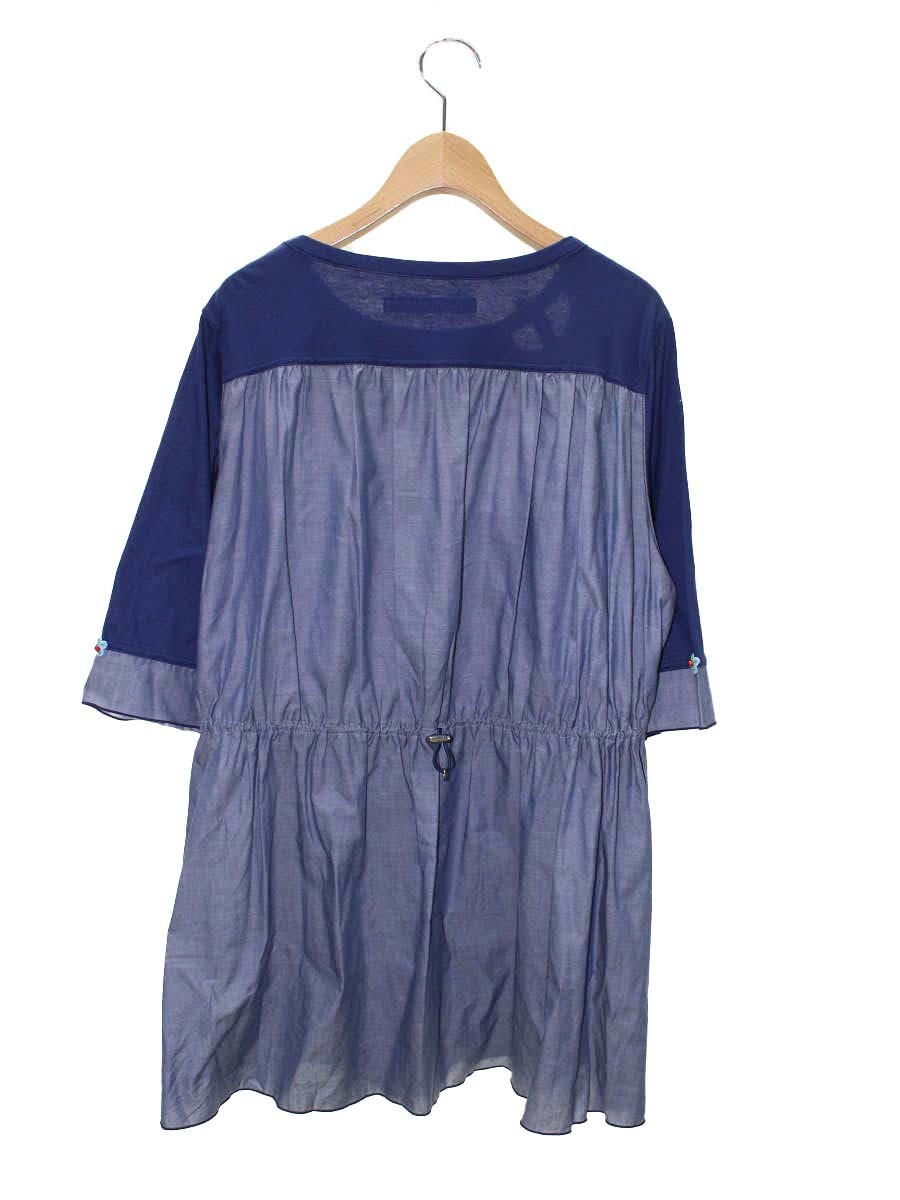 アルベロベロ 232512 チュニック M ネイビー ぶたさん HAVE A NICE DAY ウエストギャザー ITJNXRTE6VME