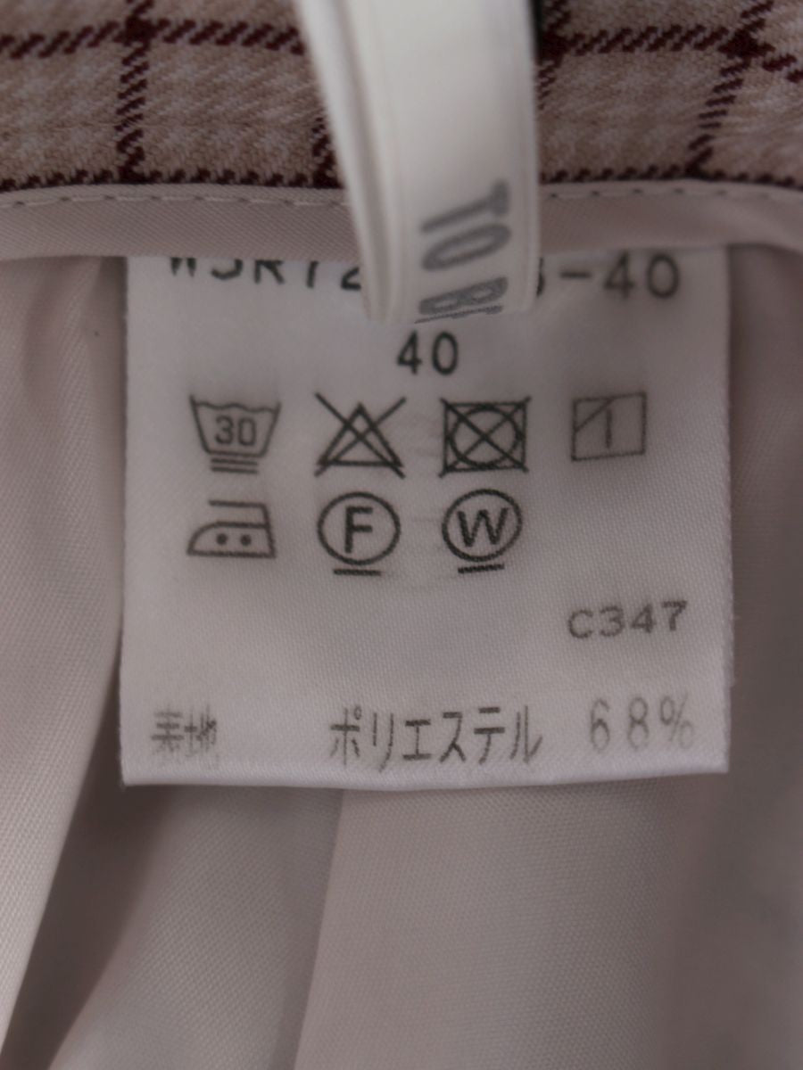 トゥービーシック W5R72-578-40 パンツ 40 ベージュ チェック柄 ITOBEMKD693D 【SALE】