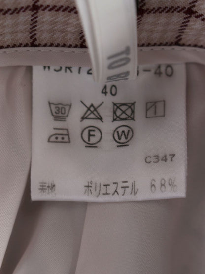 トゥービーシック W5R72-578-40 パンツ 40 ベージュ チェック柄 ITOBEMKD693D 【SALE】