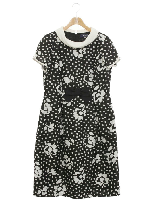 エムズグレイシー 231313 ワンピース 44 ブラック フラワー刺繍 ITWRAF00POS2