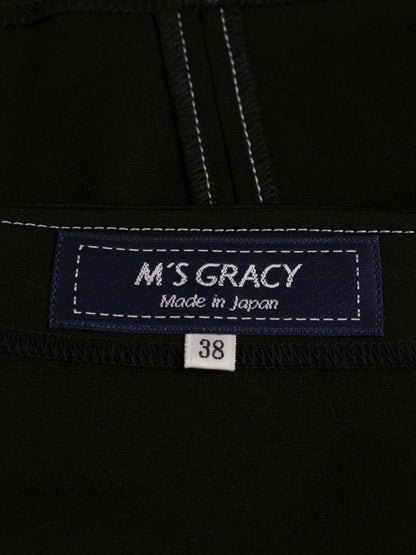 エムズグレイシー 115108 Tシャツ カットソー 38 ブラック ステッチ リボン IT8GL9IBWZPK