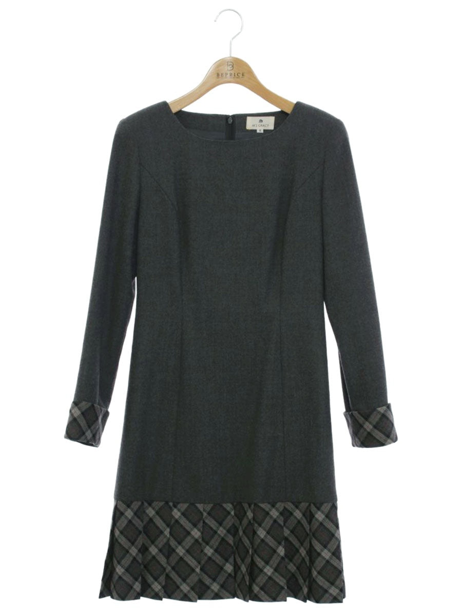 エムズグレイシー 9-C-21620 ワンピース 9 グレー チェック ITF86KP1VRTC