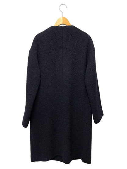 ルルウィルビー 212020-17-060-65-010 ノーカラーコート 1 ネイビー ダブルブレスト ウール ITT4FQQN8LTW
